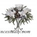 House of Silk Flowers Artificial Iced Phalaenopsis Orchid / Pine Single Candle Holder HSFL1052